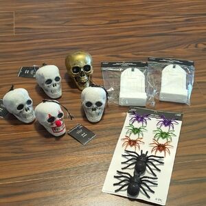 Ashland Halloween Skull Decor with Red Accents